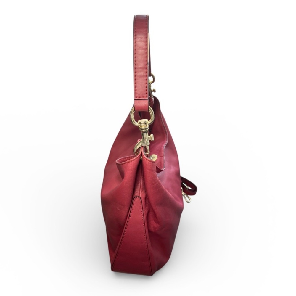 KUNA Red Leather Shoulder Bag by Beatrice ciabatti Italy old money purse - Picture 7 of 11